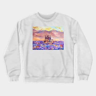 Barcelona In a Beautiful Evening Dress Crewneck Sweatshirt